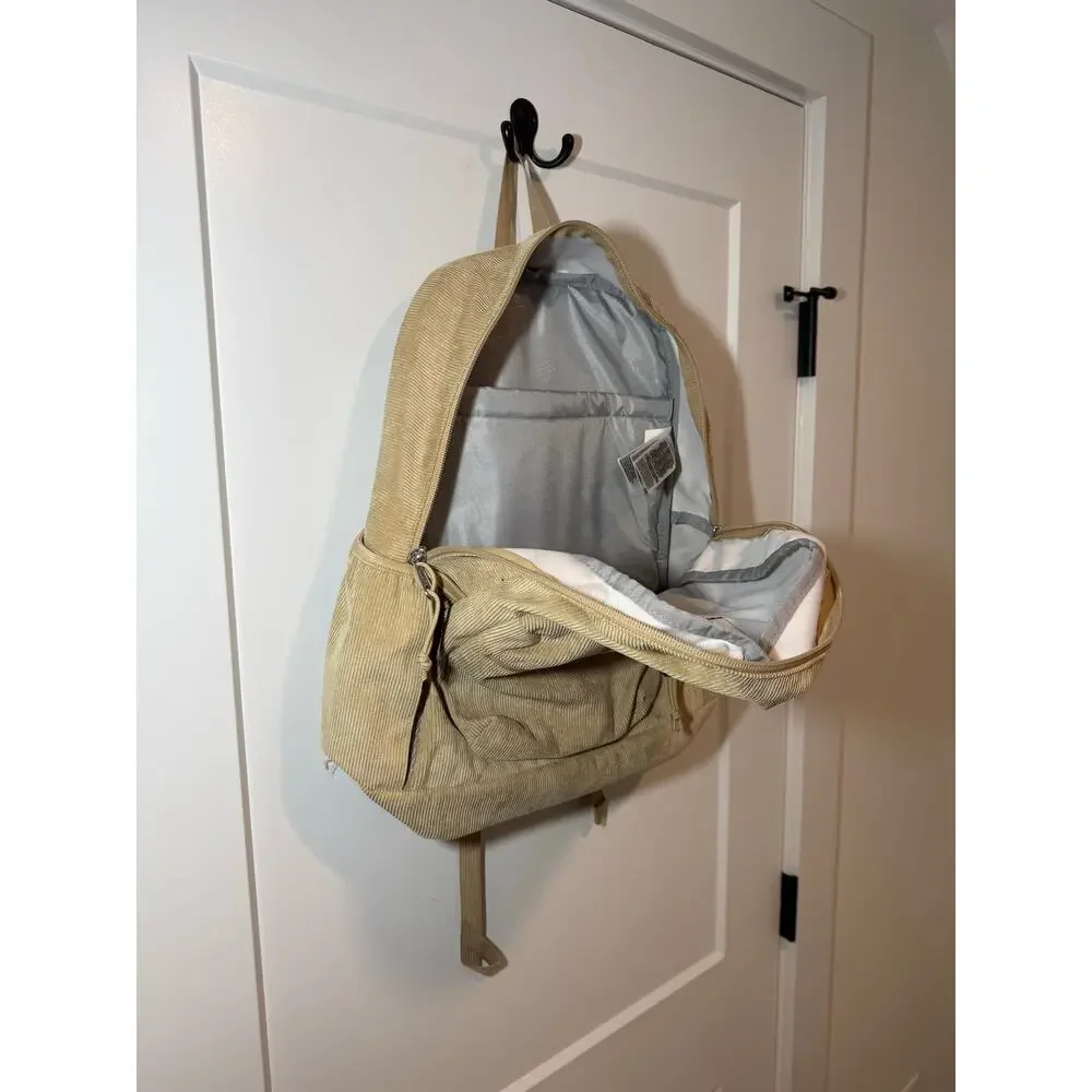 JanSport Cross Town Plus Remix Tan Corduroy Laptop Travel backpack. 17''